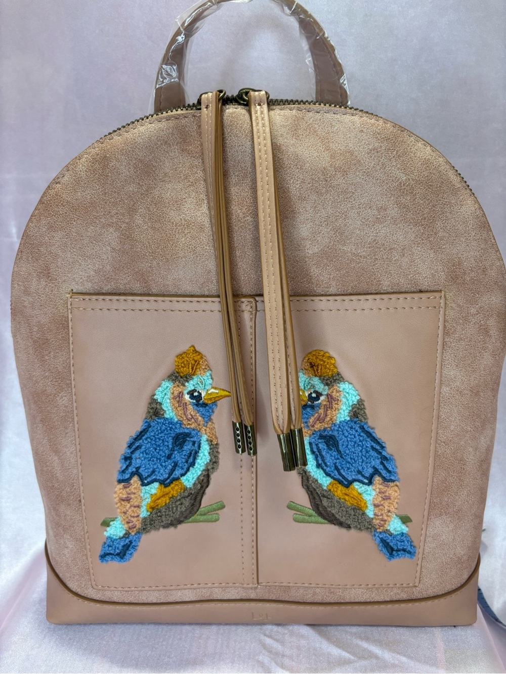 Blue Bird Embroidered Backpack - Stylish Pet Bird Inspired Design